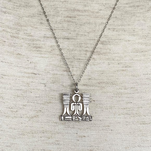 Sterling Silver 925 Egyptian Knot Of Isis Djed Pillars Pendant Necklace 20" - Picture 16 of 16